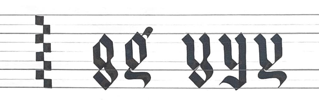 דרכים שונות לכתוב את האותיות g ו-y