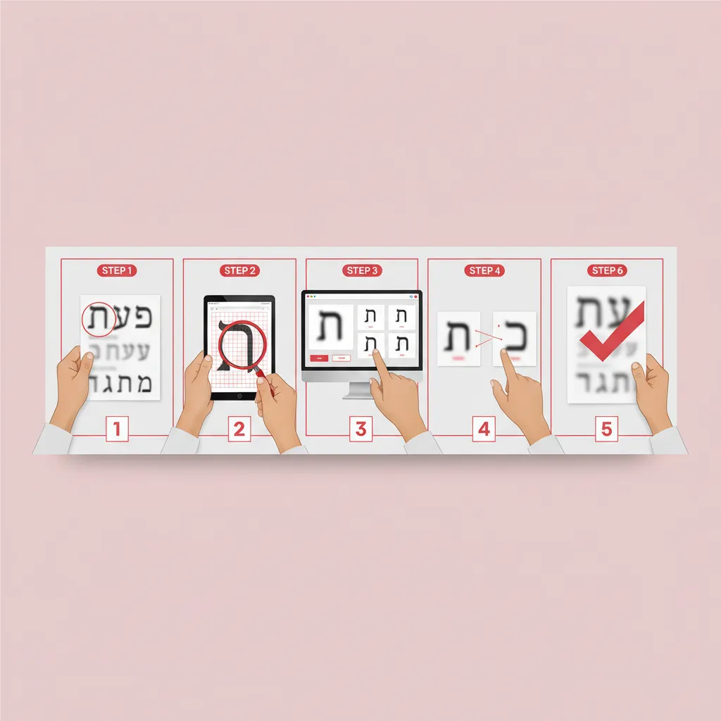 תהליך זיהוי פונטים עבריים ב-5 שלבים